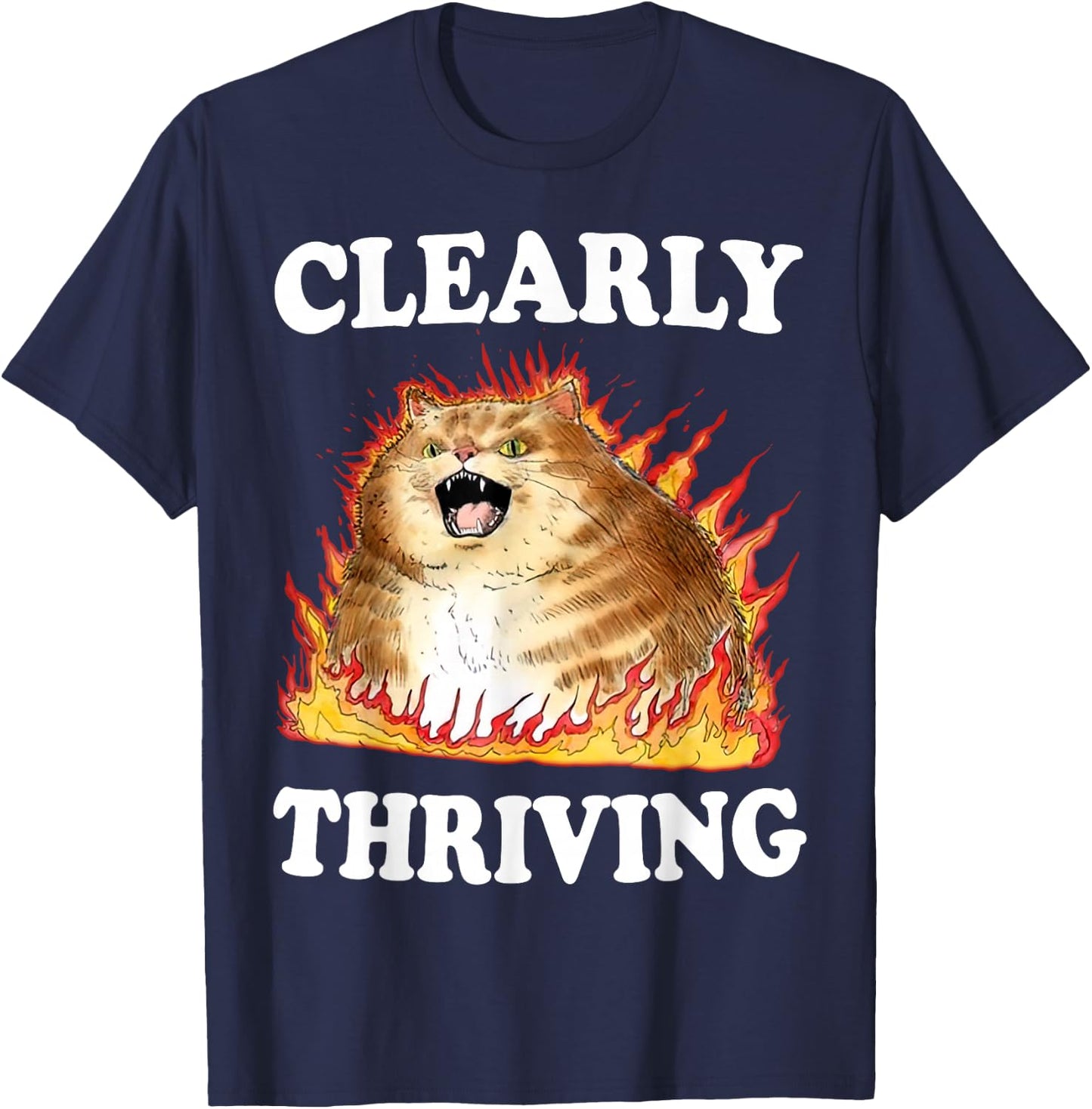 Clearly Thriving , Small, Black T-Shirt - T-Shirt | Navy