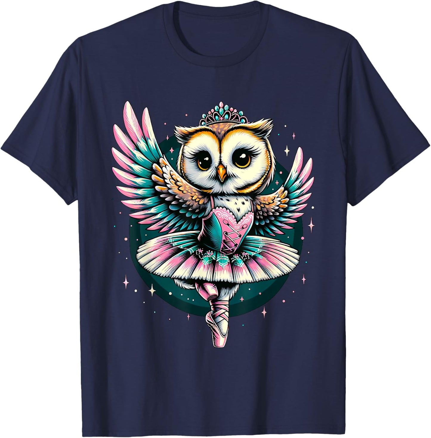 Ballerina Owl Dancing T-Shirt - T-Shirt | Navy