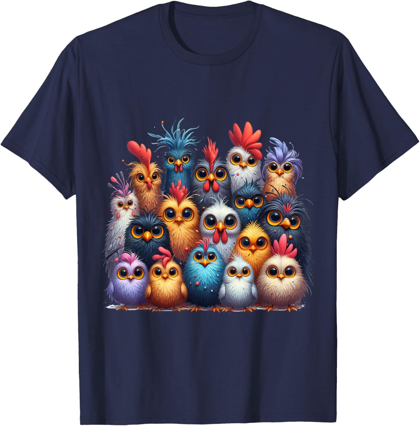Photo Family Chickens T-Shirt - T-Shirt | Navy