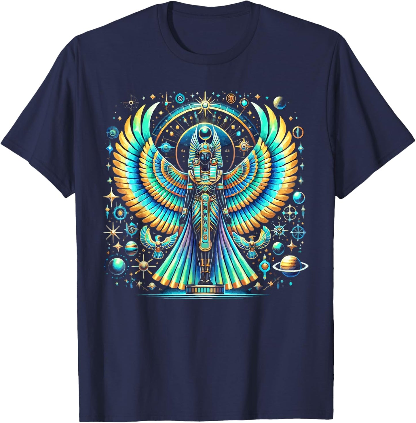 Thoth Egyptian God Egyptian Mythology Pyramid Ancient Egypt T-Shirt - T-Shirt | Navy