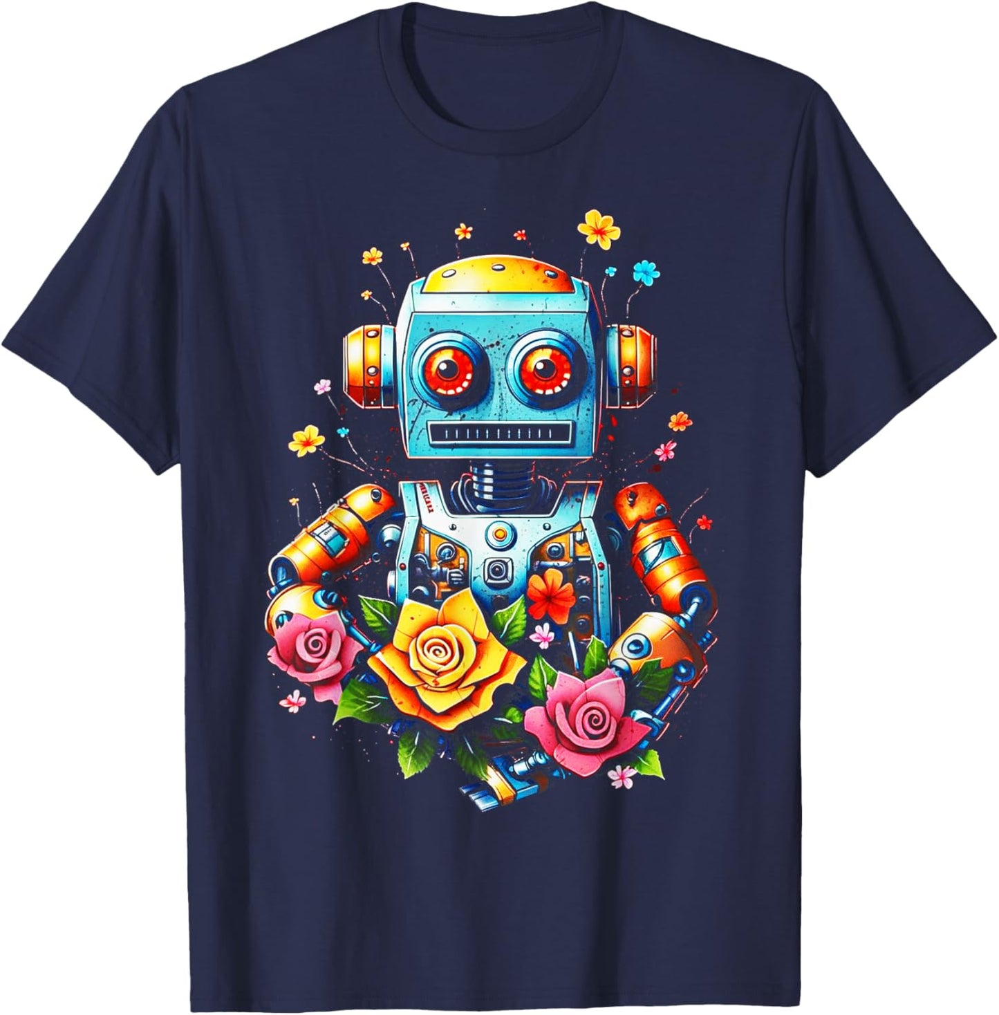 Vintage Robot Art Toys Robot Builder Robotics T-Shirt - T-Shirt | Navy