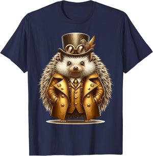 Steampunk Hedgehog Victorian Steampunk Animal T-Shirt - T-Shirt | Navy