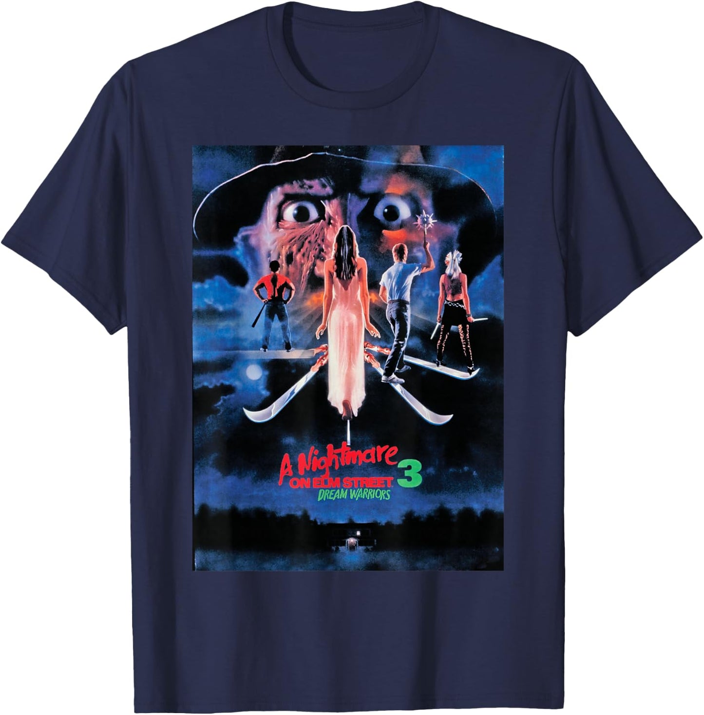A Nightmare On Elm Street 3 Dream Warriors Poster T-Shirt - T-Shirt | Navy
