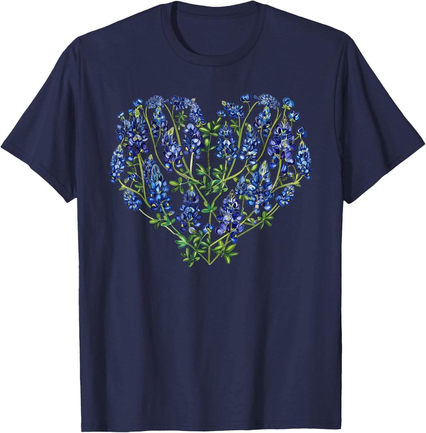 Bluebonnet In A Heart T-Shirt - T-Shirt | Navy