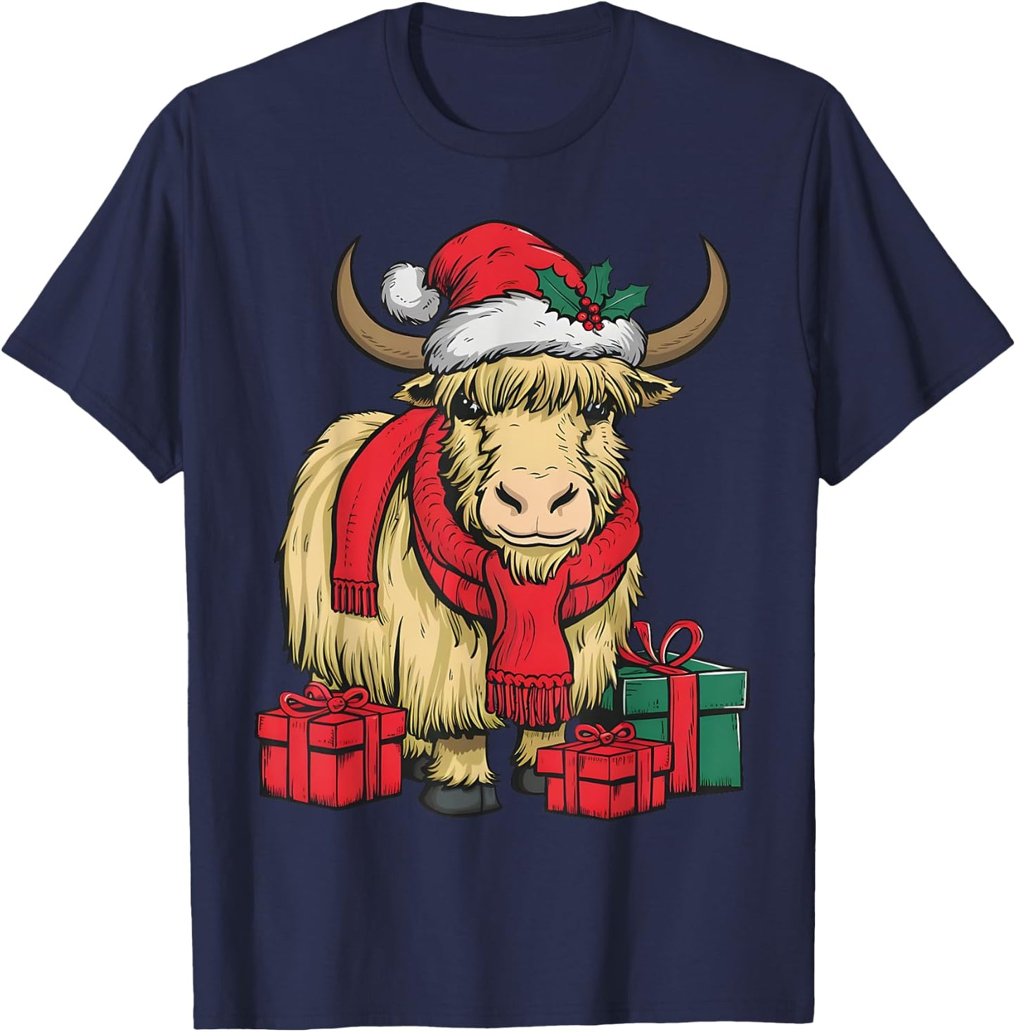 Funny Yak Lover Xmas Holiday Santa Yak Christmas T-Shirt - T-Shirt | Navy
