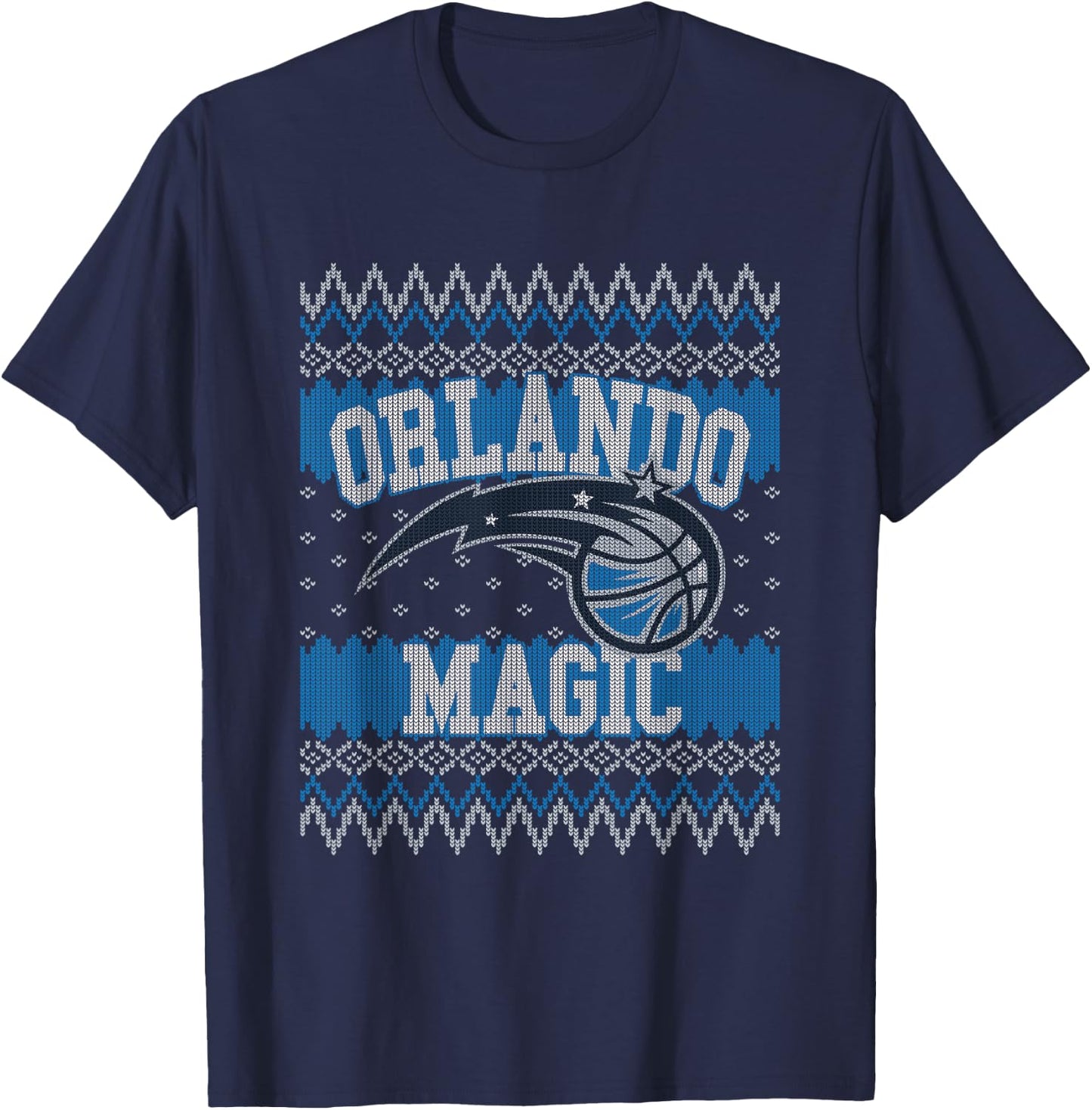 NBA Orlando Magic Ugly Christmas Sweater Style T-Shirt - T-Shirt | Navy
