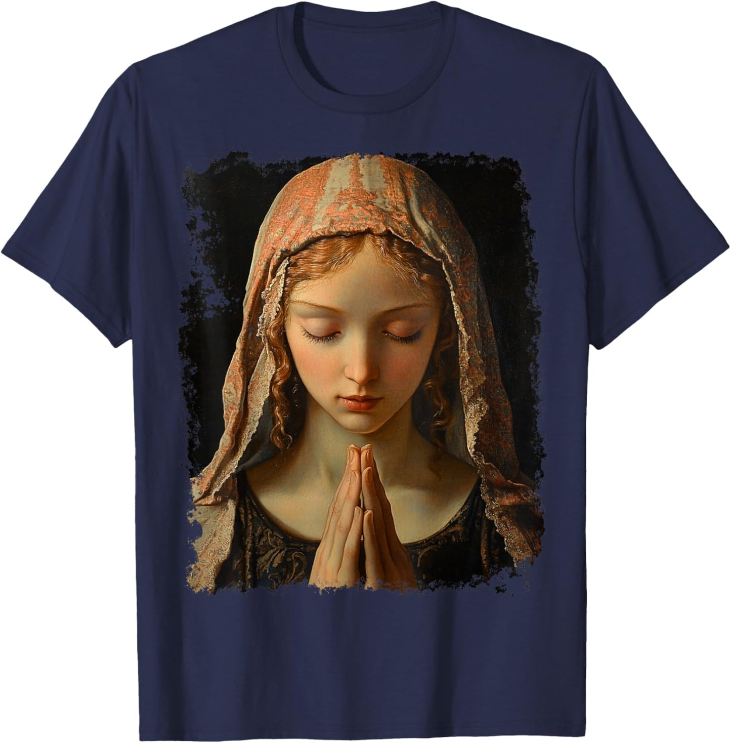 Virgin Mary Praying T-Shirt - T-Shirt | Navy