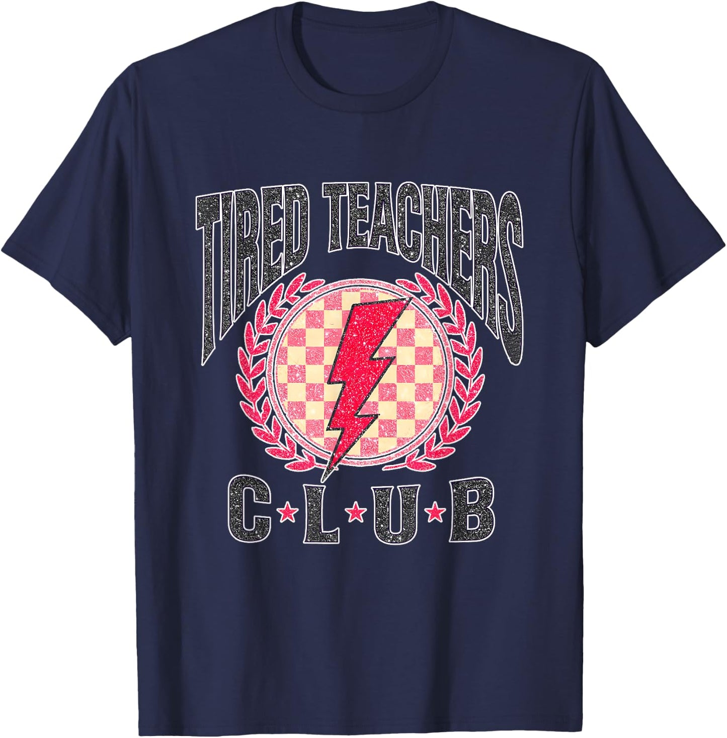Tired Teachers Club Study Lover School Apparel T-Shirt - T-Shirt | Navy