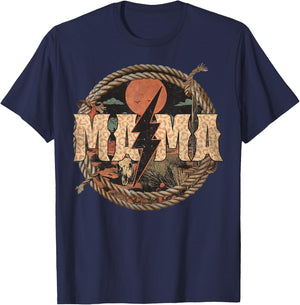 Mama western lightning bolt Mother's Day T-Shirt - T-Shirt | Navy