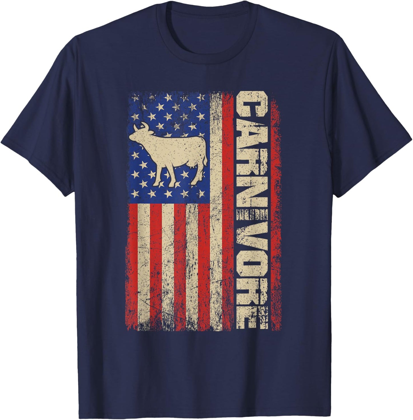 Carnivore Meat Smoker Gifts -Adults Black Small Classic Fit Short Sleeve Anti-Vegan Anti-Vegetarian Keto Diet T-Shirt - T-Shirt | Navy
