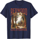 Redwood USA National Park Vintage California Outdoors Retro T-Shirt - T-Shirt | Navy