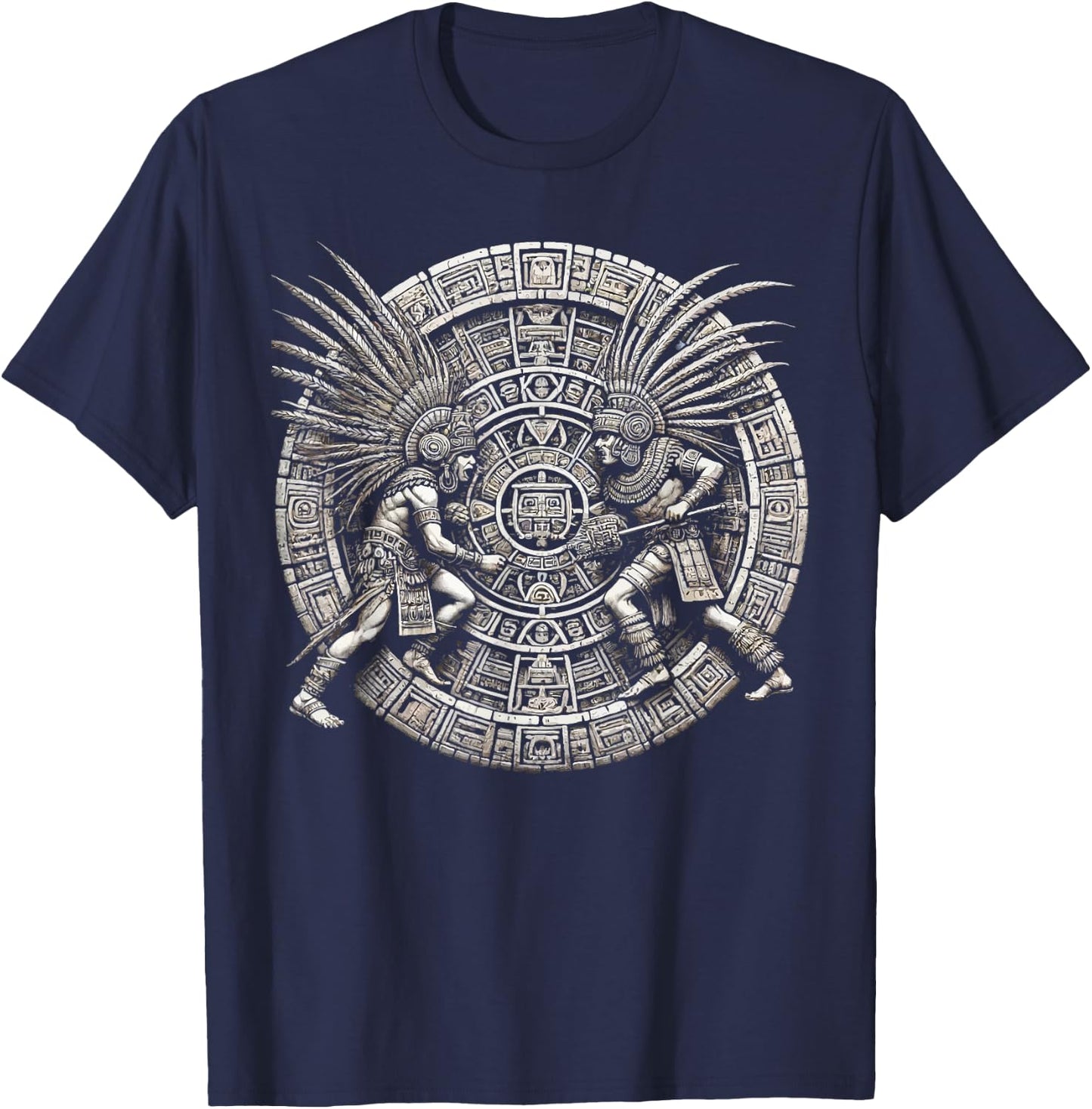 Aztec Warrior Mayan Indigenous Mexican Aztec Jaguar T-Shirt - T-Shirt | Navy