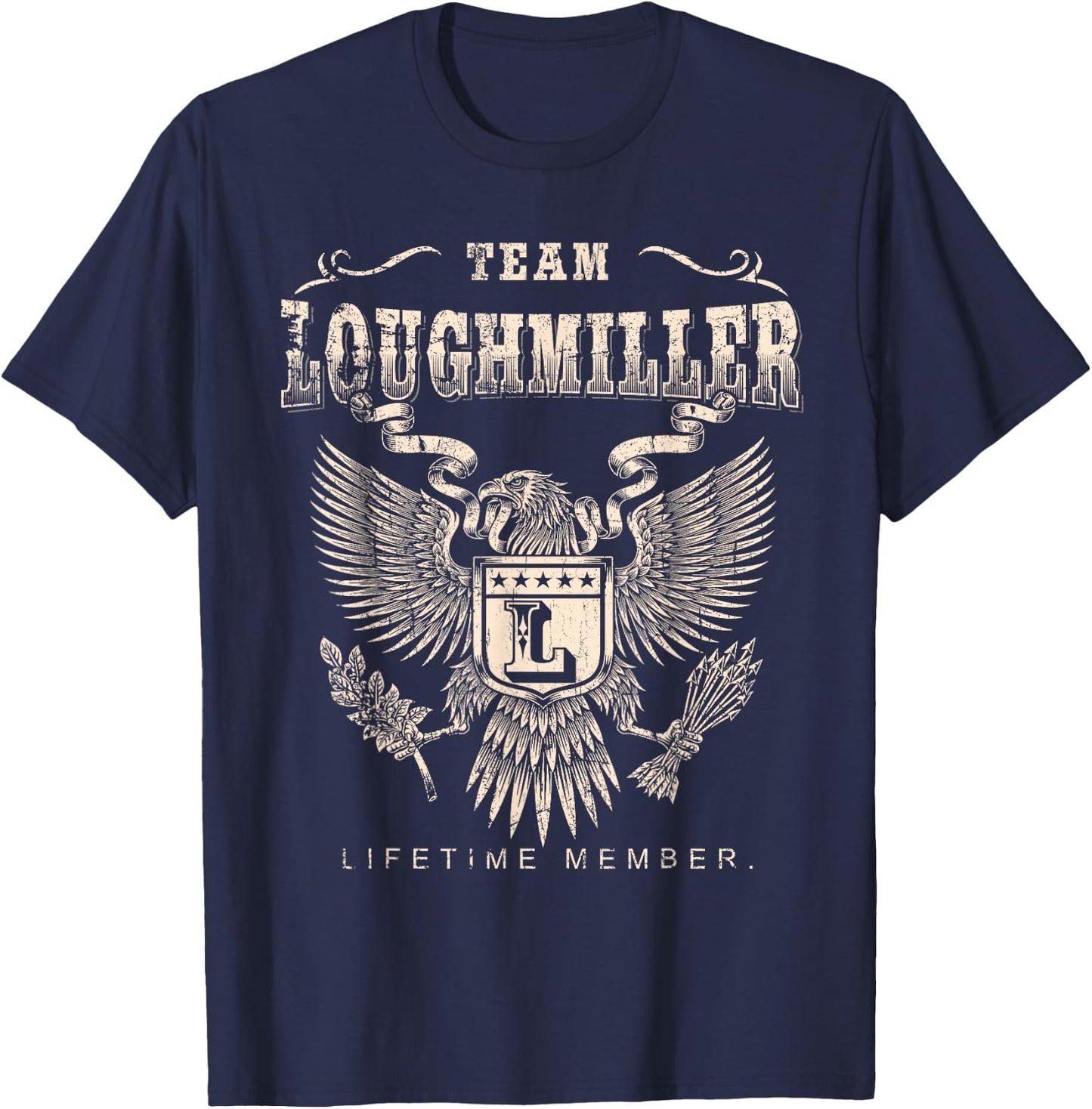 Team Loughmiller Lifetime Member - Loughmiller Name T-Shirt - T-Shirt | Navy