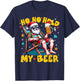 Christmas In July Beach Summer Santa Ho Ho Hold My Beer Men Women T-Shirt - T-Shirt | Navy