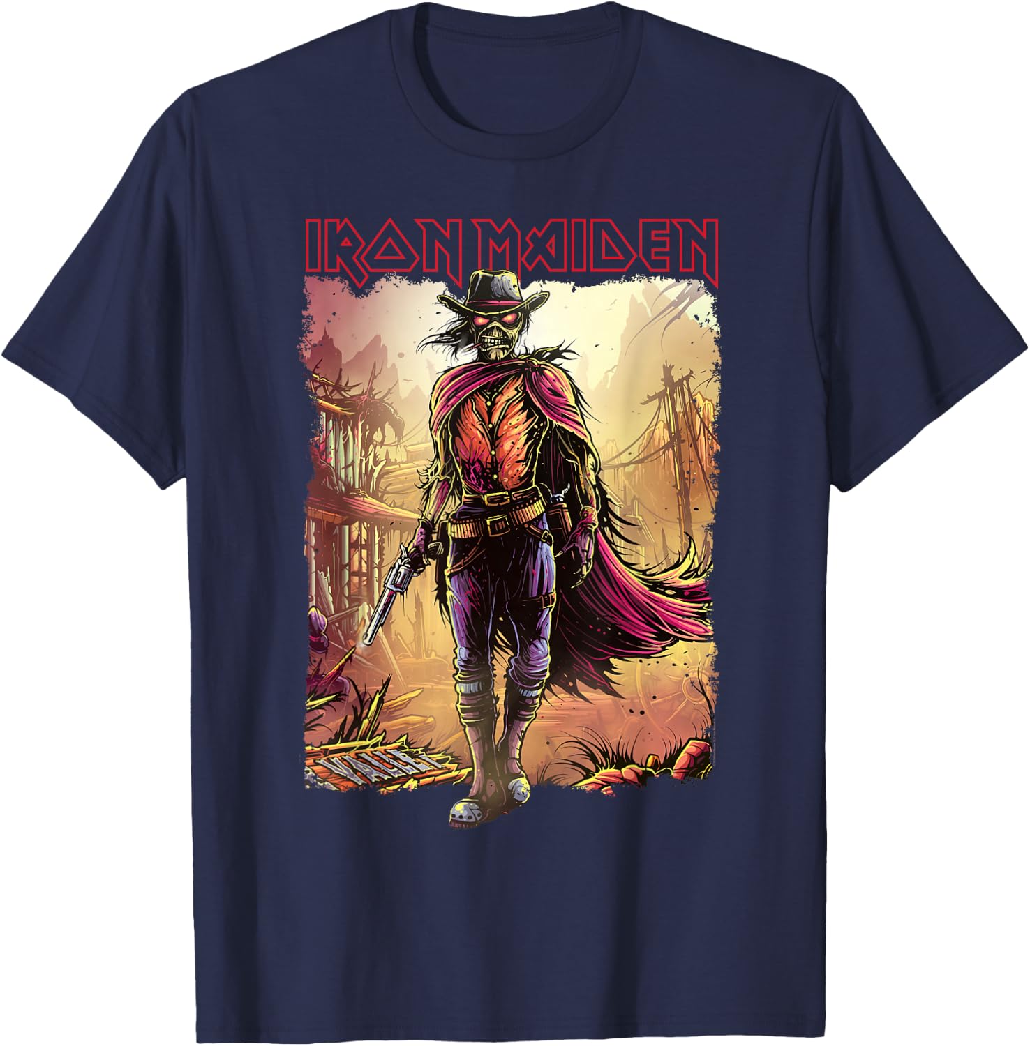 Iron Maiden - Piece of Mind Graphic Novel Stranger Navy T-Shirt - T-Shirt | Navy