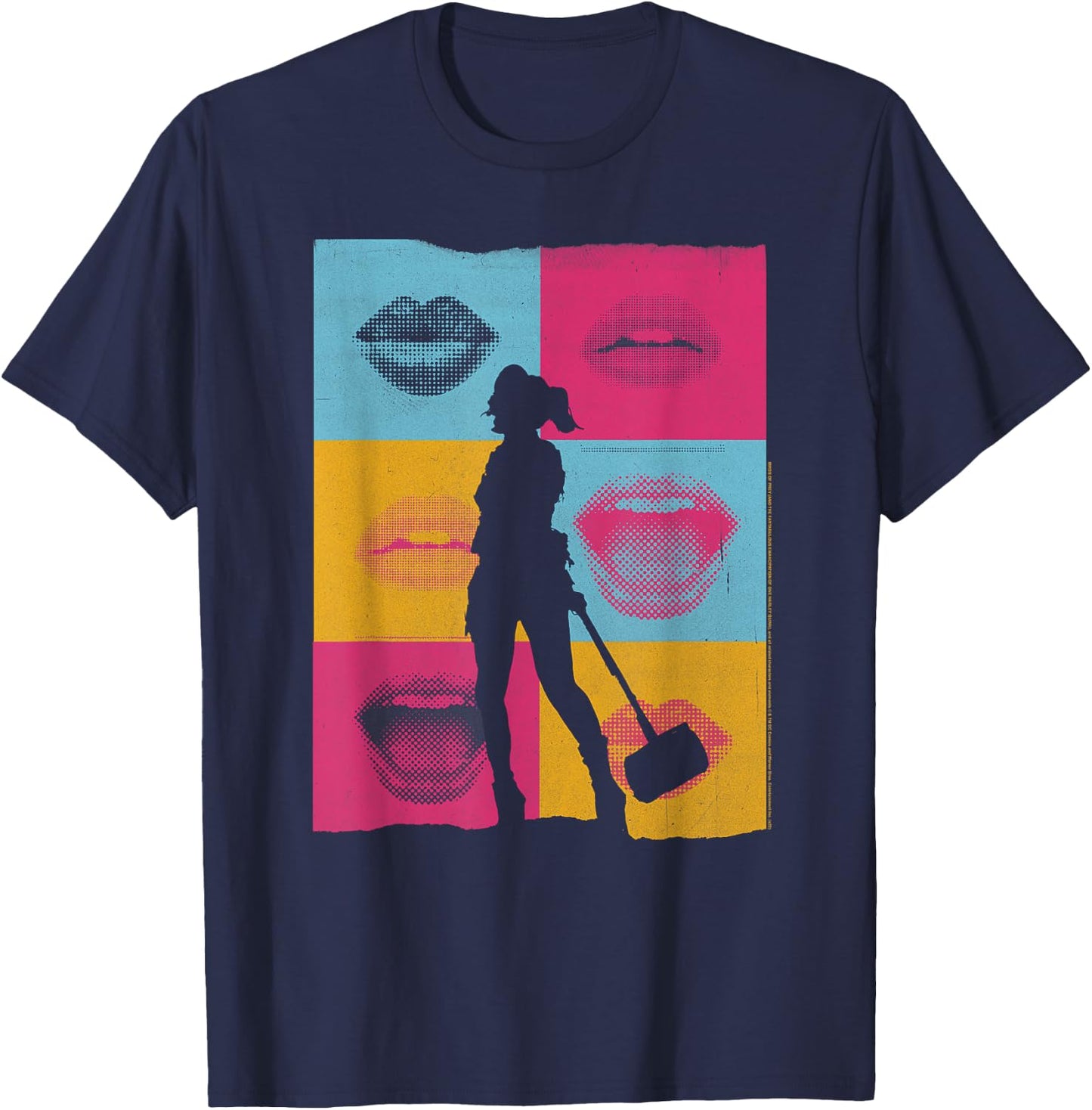Birds of Prey Harley Quinn Lips T-Shirt - T-Shirt | Navy