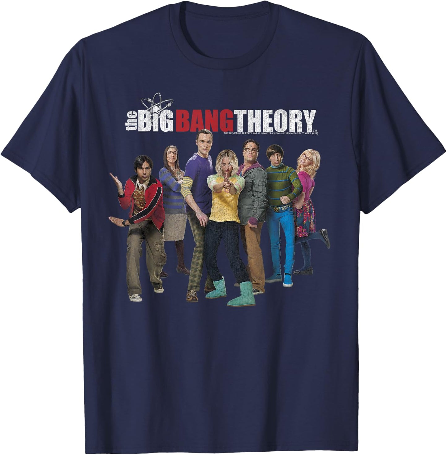 The Big Bang Theory Group Shot Logo T-Shirt - T-Shirt | Navy