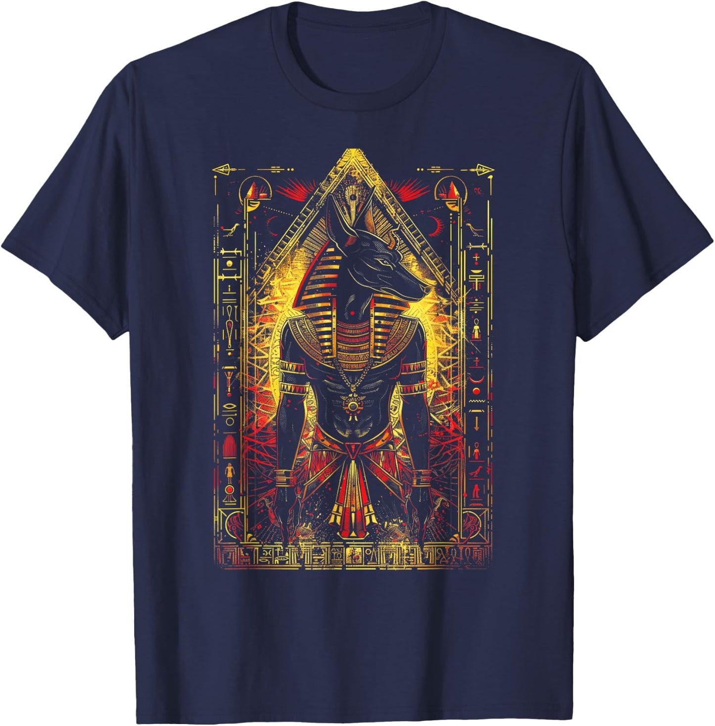 Egyptian Gods Anubis Ra Ruler Egyptian god T-Shirt - T-Shirt | Navy