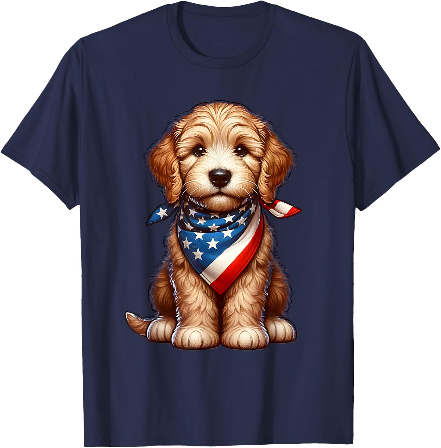 Cute Labradoodle Puppy 4th Of July Dog Kids Men T-Shirt - T-Shirt | Navy