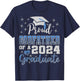 Super Proud Godfather of 2024 Graduate Awesome Family School T-Shirt - T-Shirt | Navy