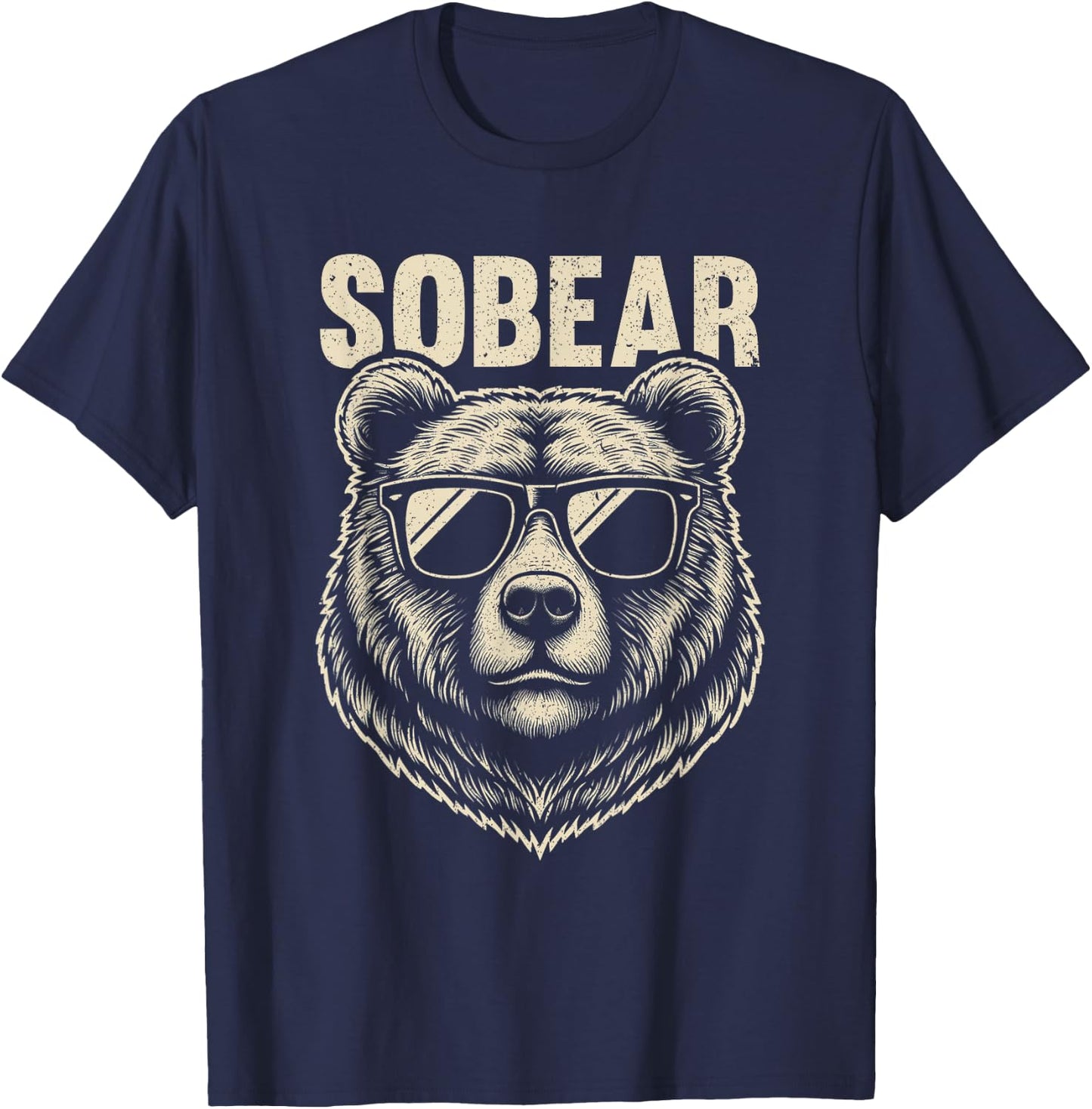 Sobriety Anniversary Sober AA NA Recovery Sobear T-Shirt - T-Shirt | Navy