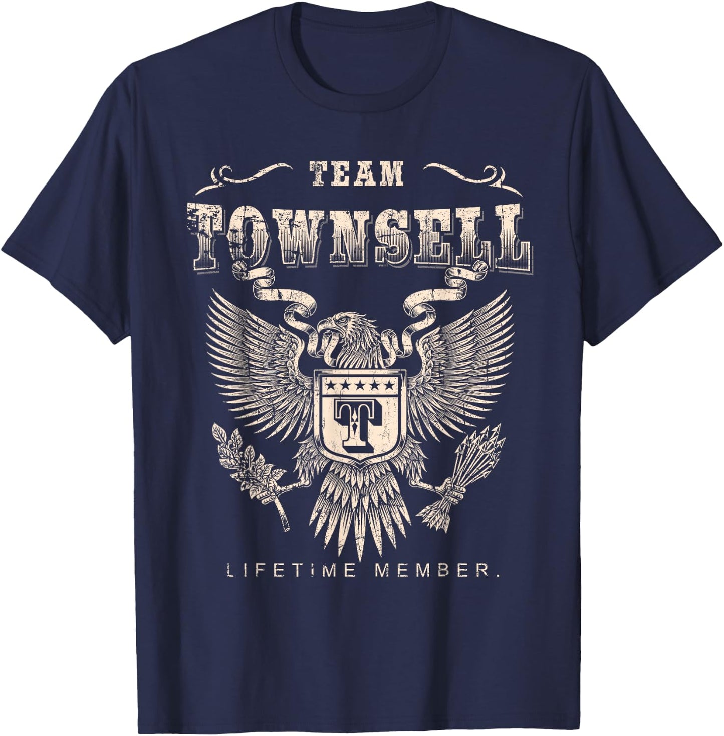 Team Townsell Lifetime Member - Townsell Name T-Shirt - T-Shirt | Navy