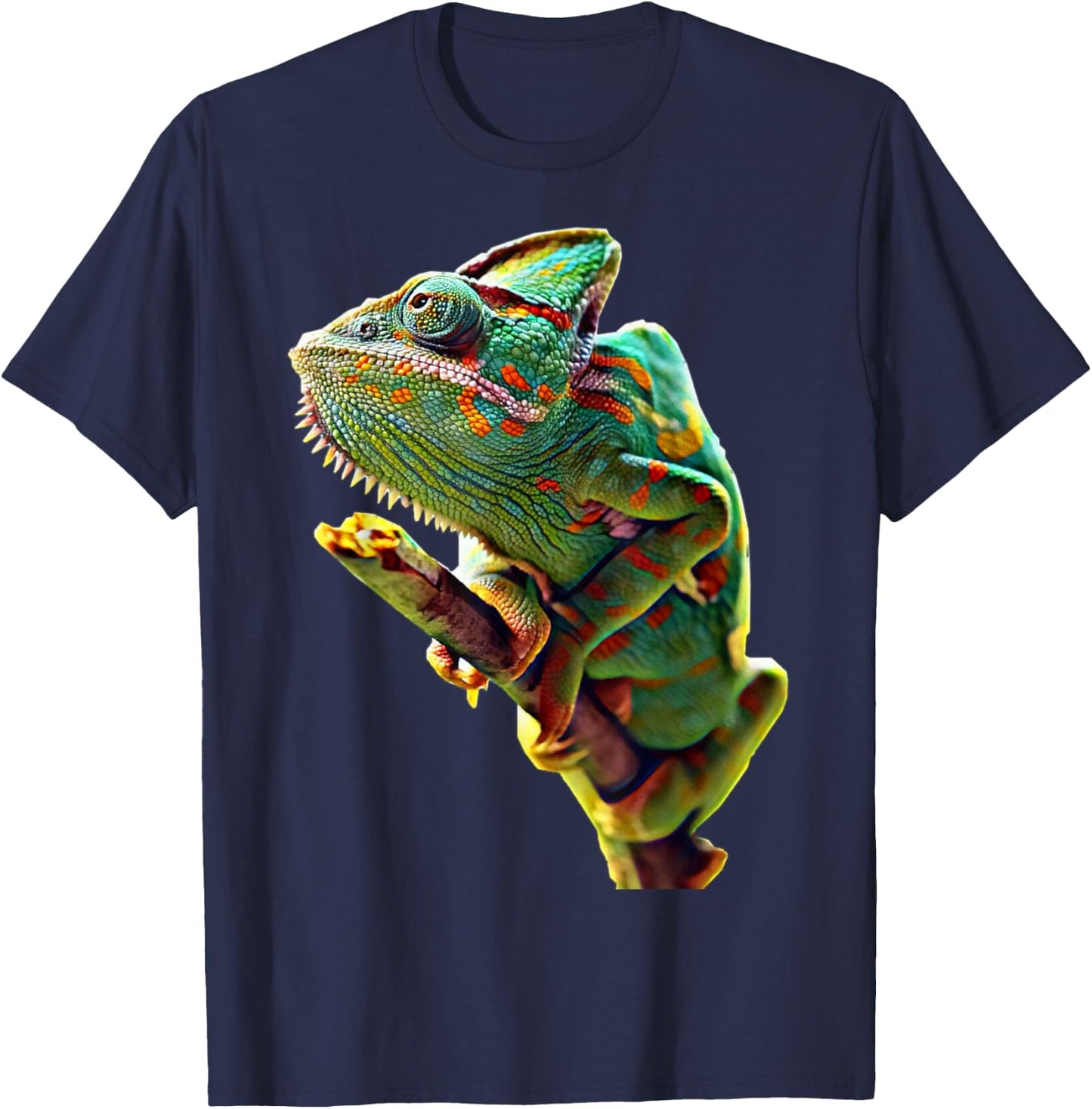 Scary Knight Clothing Veiled Chameleon Reptile Lizard T-Shirt - T-Shirt | Navy
