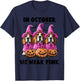 In October We Wear Pink Basset Hound Halloween Breast Cancer T-Shirt - T-Shirt | Navy