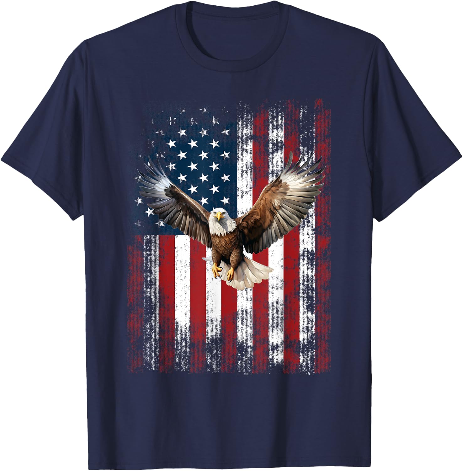Patriotic Eagle 4th Of July USA American Flag T-Shirt - T-Shirt | Navy
