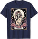 Cute Bunny Mom Tarot Card Skeleton Moon with Stars Women T-Shirt - T-Shirt | Navy