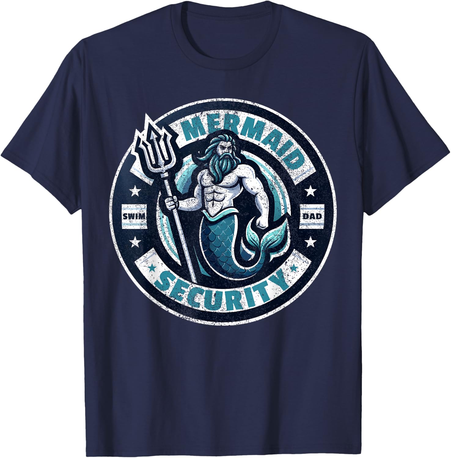 Funny Father Swimming Dad Swimmer Daughter Swim T-Shirt - T-Shirt | Navy