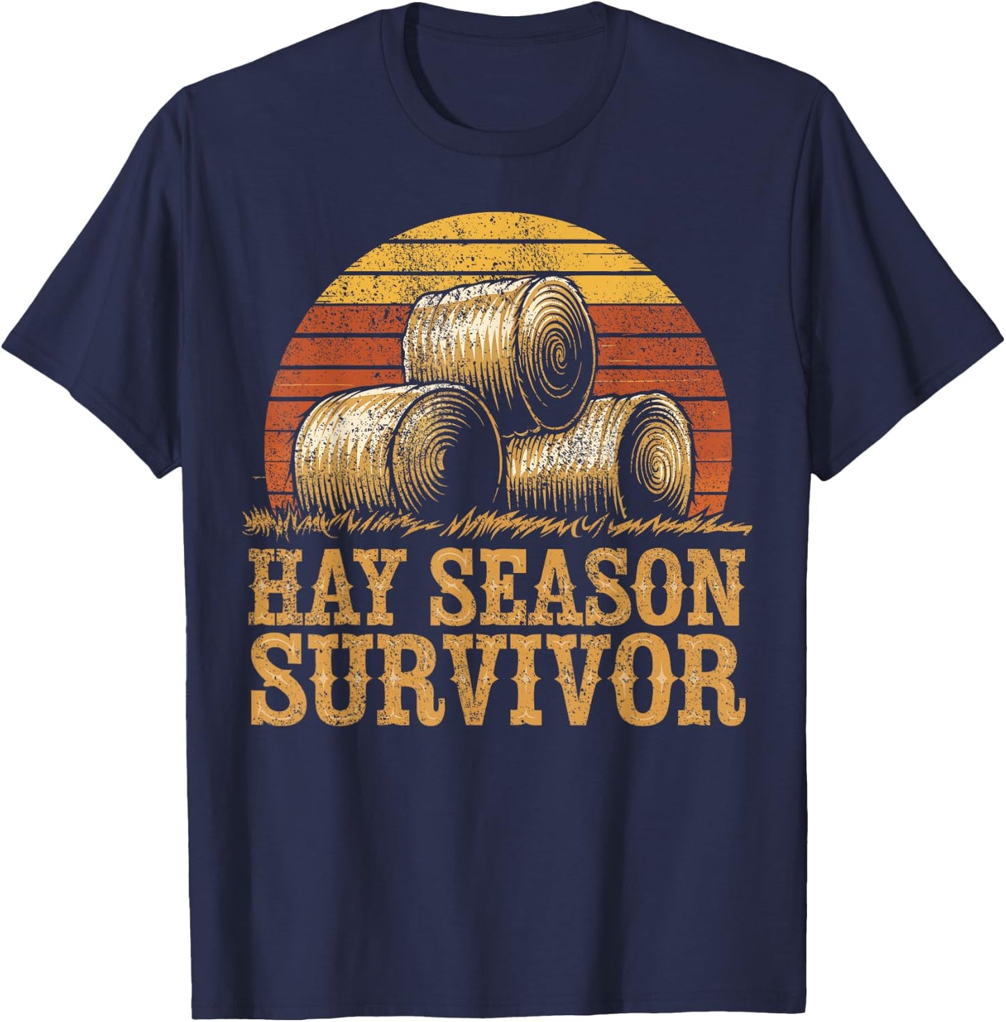Farming Hay Season Hay Farmer T-Shirt - T-Shirt | Navy