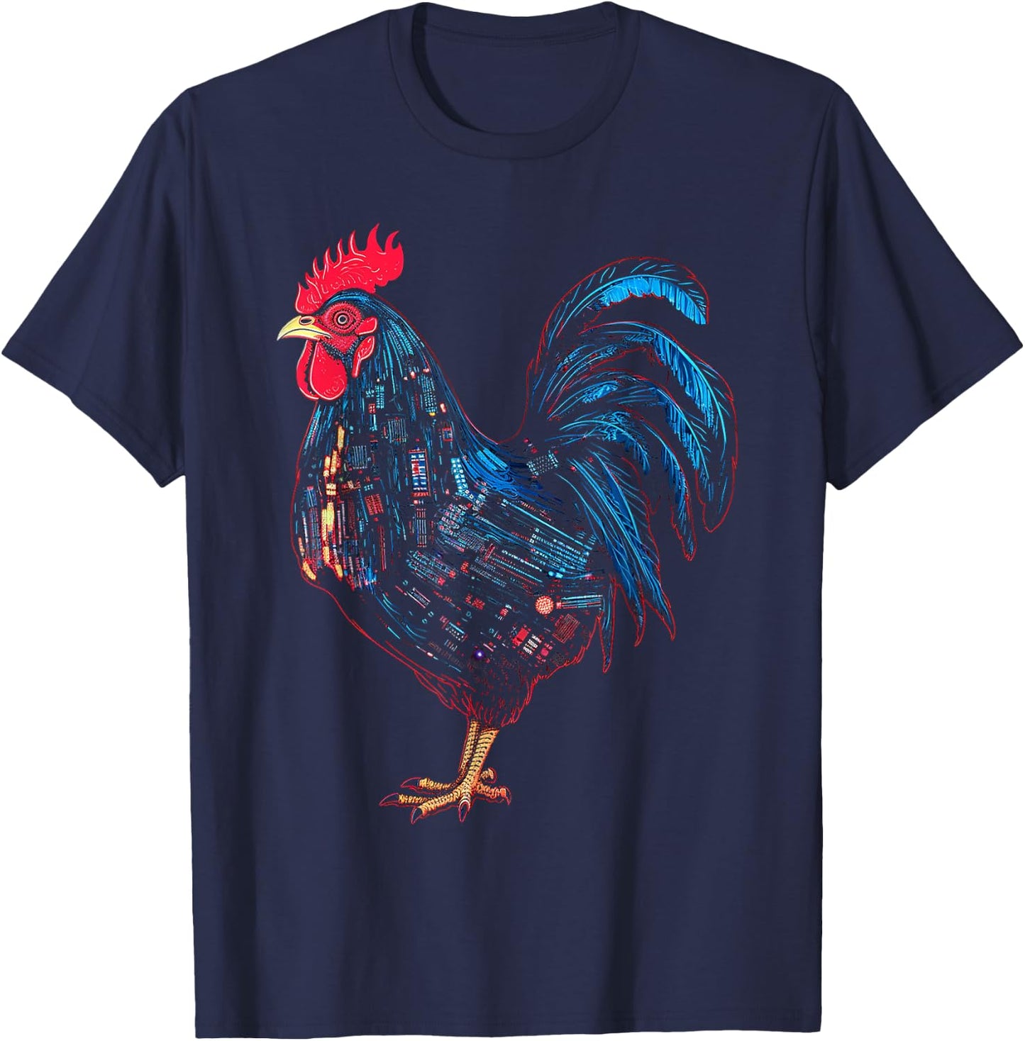 Chicken Animal Graphic Art Chicken T-Shirt - T-Shirt | Navy