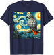 African Grey Parrot Owner Bird Lover Starry Night Van Gogh T-Shirt - T-Shirt | Navy