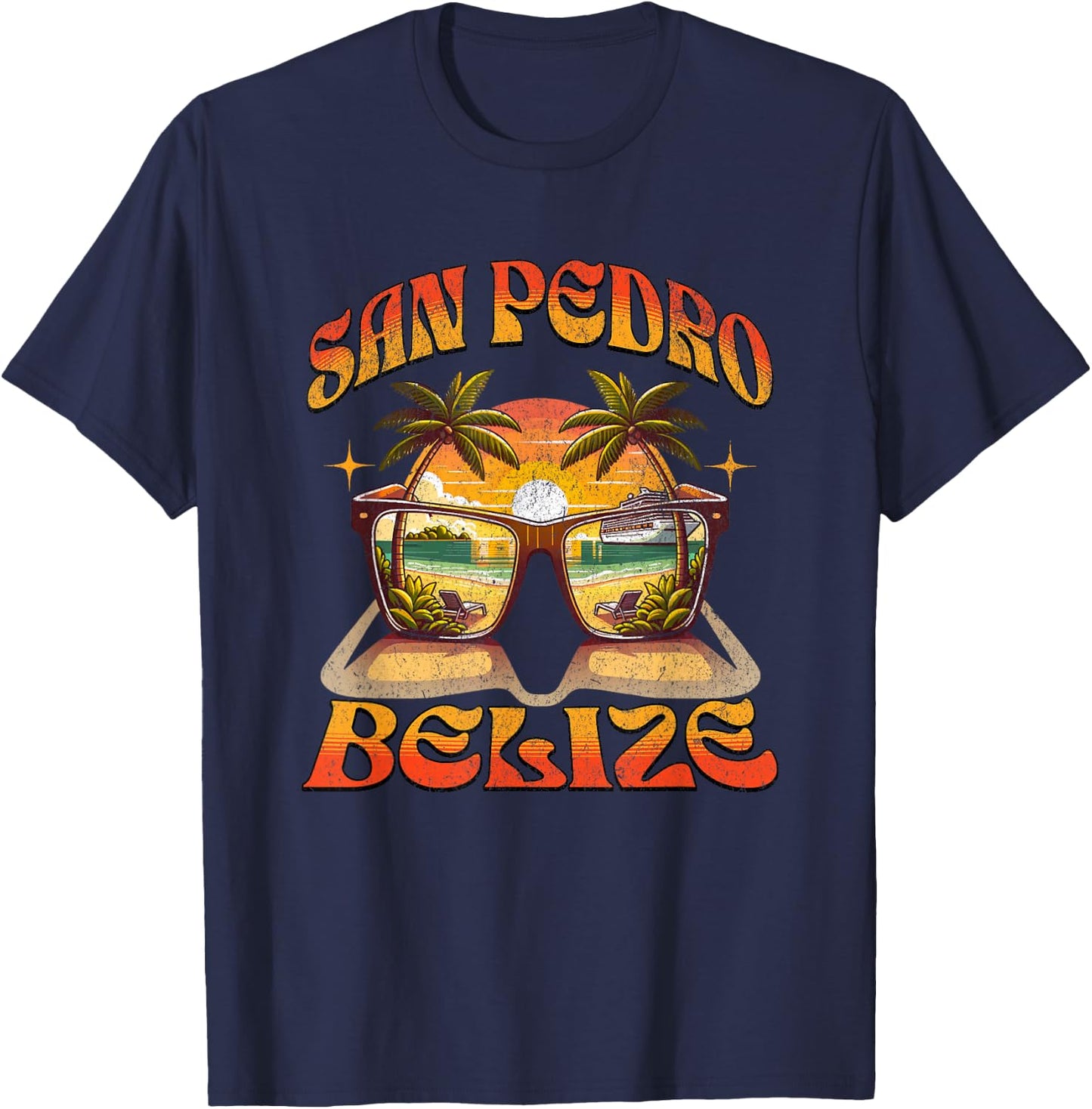 San Pedro Belize Great Travel Vacation Gift Design T-Shirt - T-Shirt | Navy