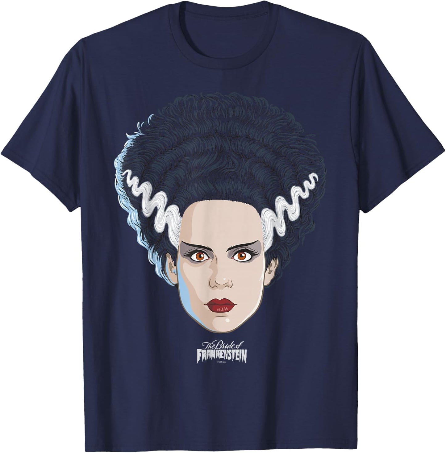 Universal Monsters Bride of Frankenstein Big Face T-Shirt - T-Shirt | Navy