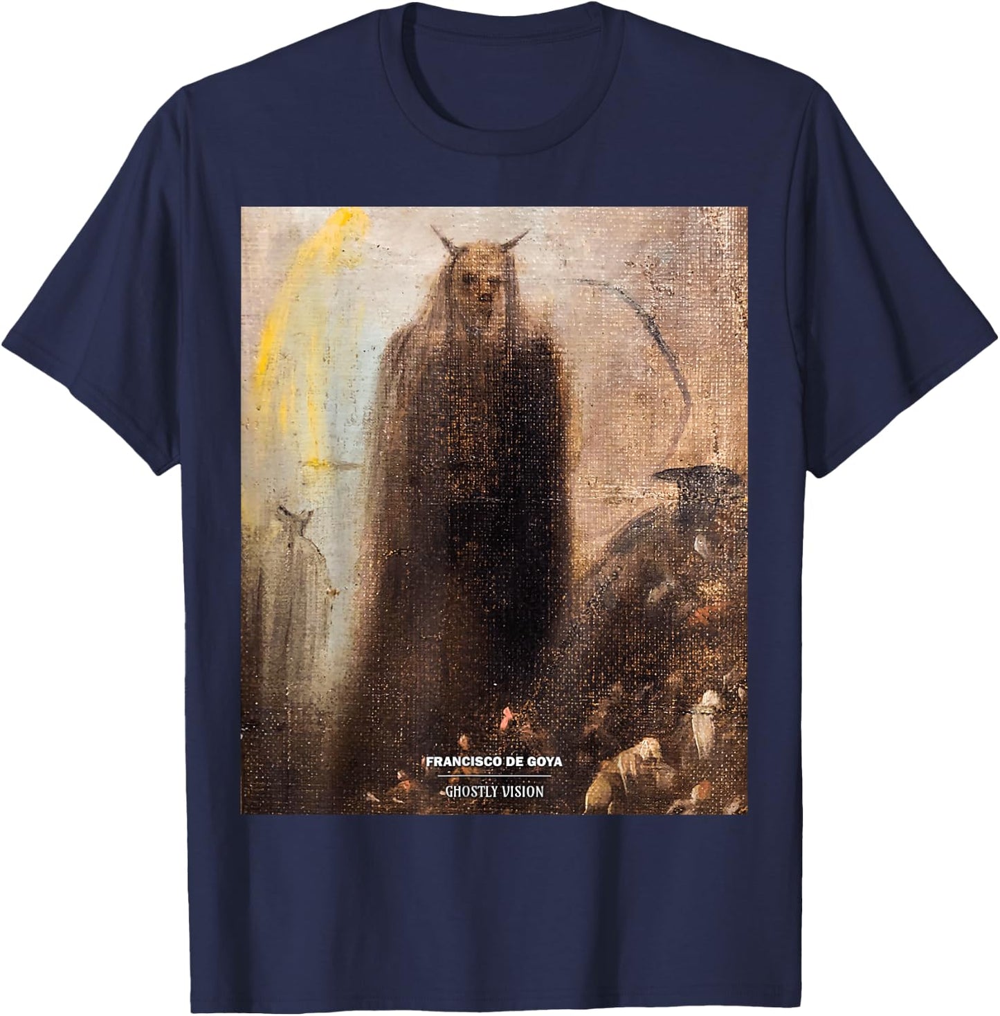 Ghostly Vision - Francisco Goya Horror Painting Art T-Shirt - T-Shirt | Navy