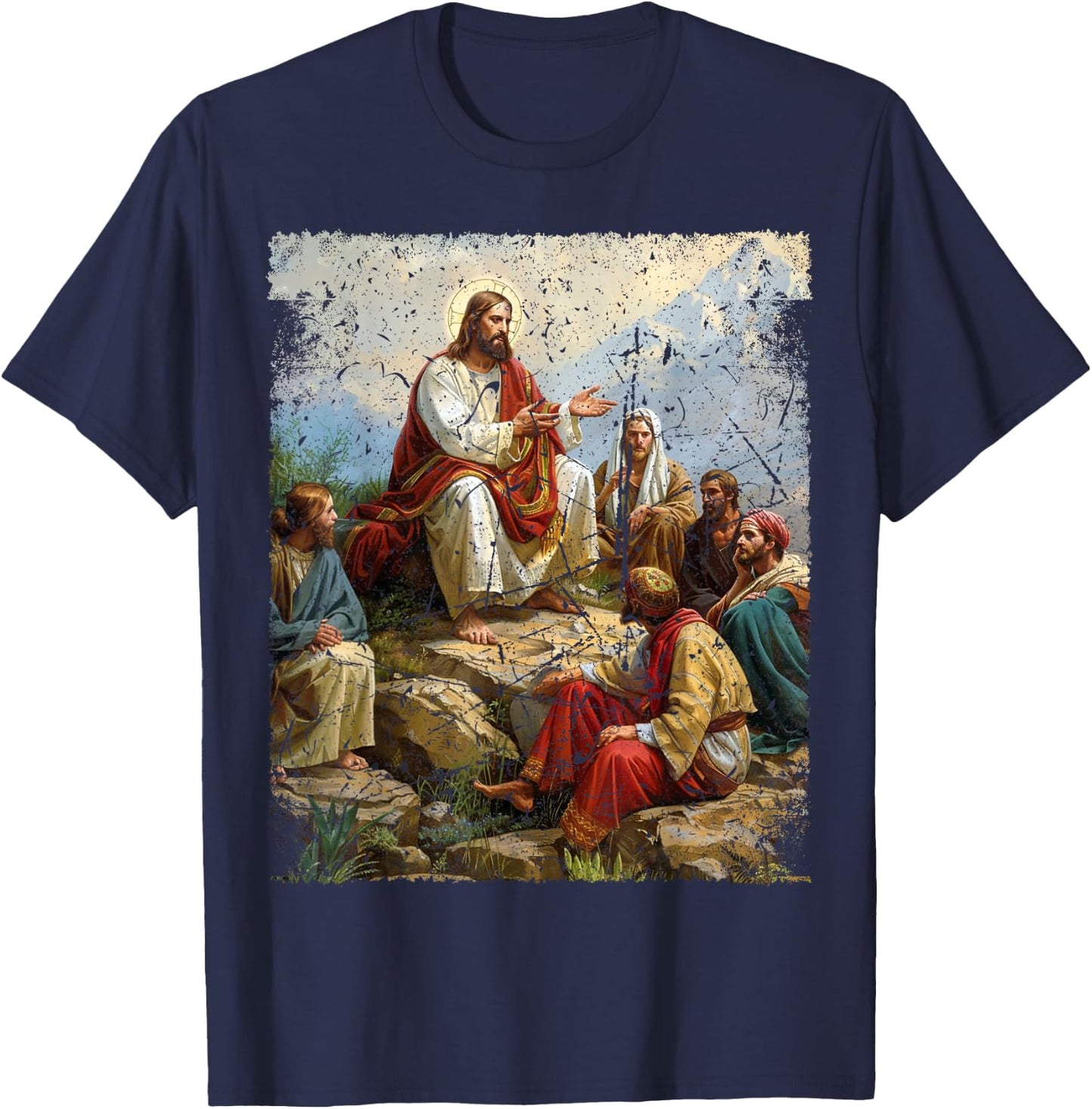 Apostle Disciple Jesus Christ Sermon on the Mount T-Shirt - T-Shirt | Navy