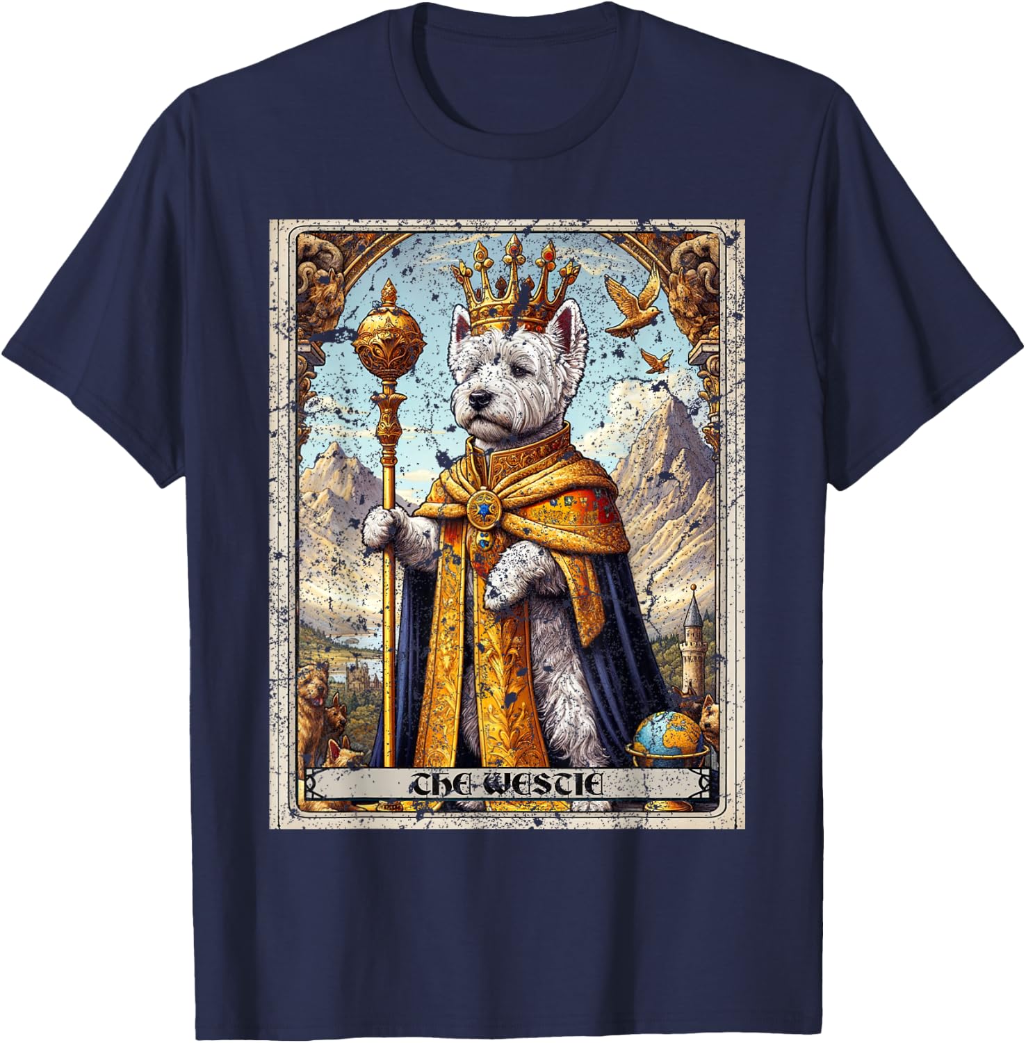 Westie Tarot Card Dog T-Shirt - T-Shirt | Navy