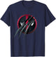 Marvel Studios Deadpool & Wolverine Slashed Icon with Claws T-Shirt - T-Shirt | Navy