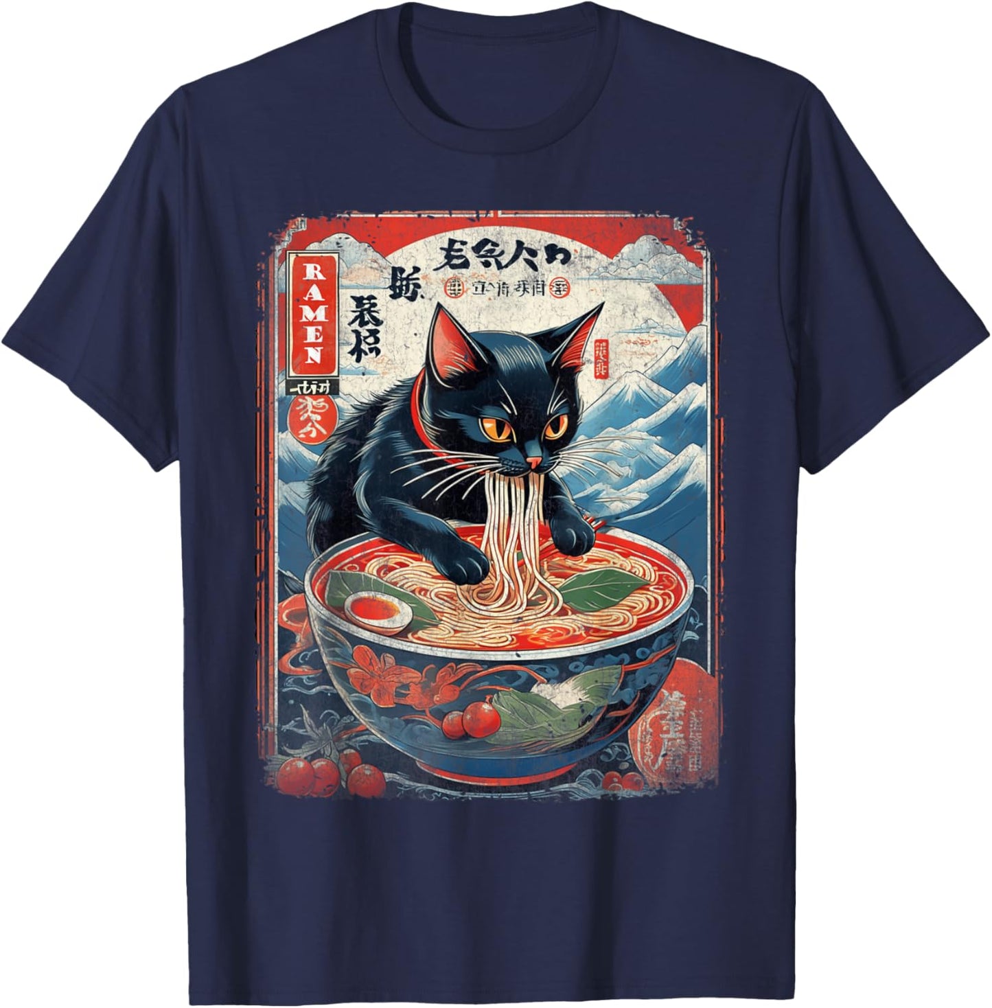 Cool Anime Gifts Japanese Anime Shirts for Cat Lover T-Shirt - T-Shirt | Navy