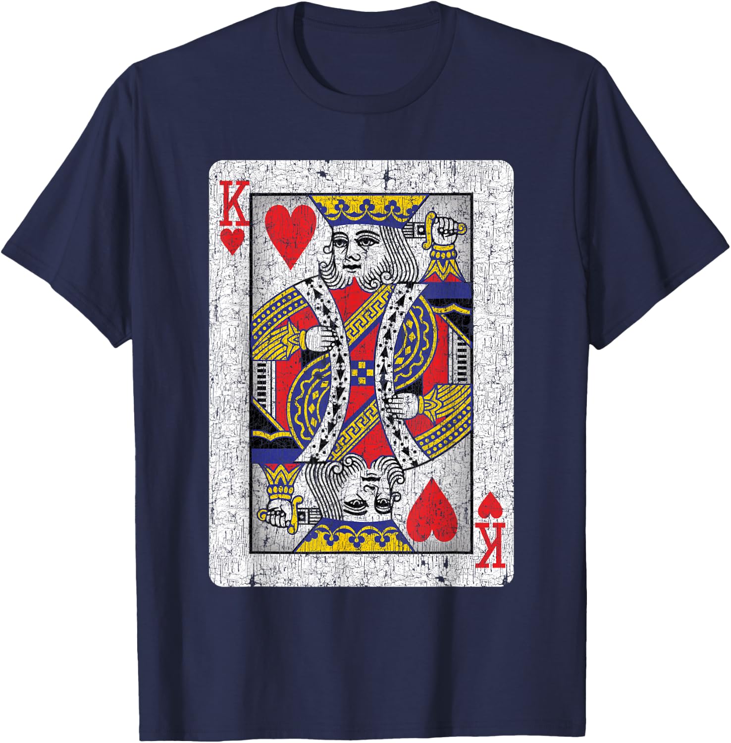 King of Hearts Card - Poker, Bridge Player, Costume T-Shirt - T-Shirt | Navy