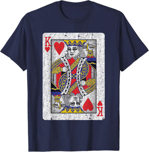 King of Hearts Card - Poker, Bridge Player, Costume T-Shirt - T-Shirt | Navy