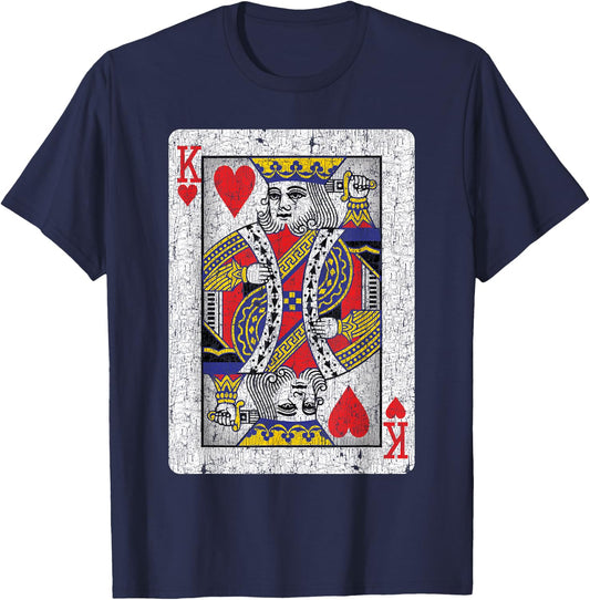 King of Hearts Card - Poker, Bridge Player, Costume T-Shirt - T-Shirt | Navy