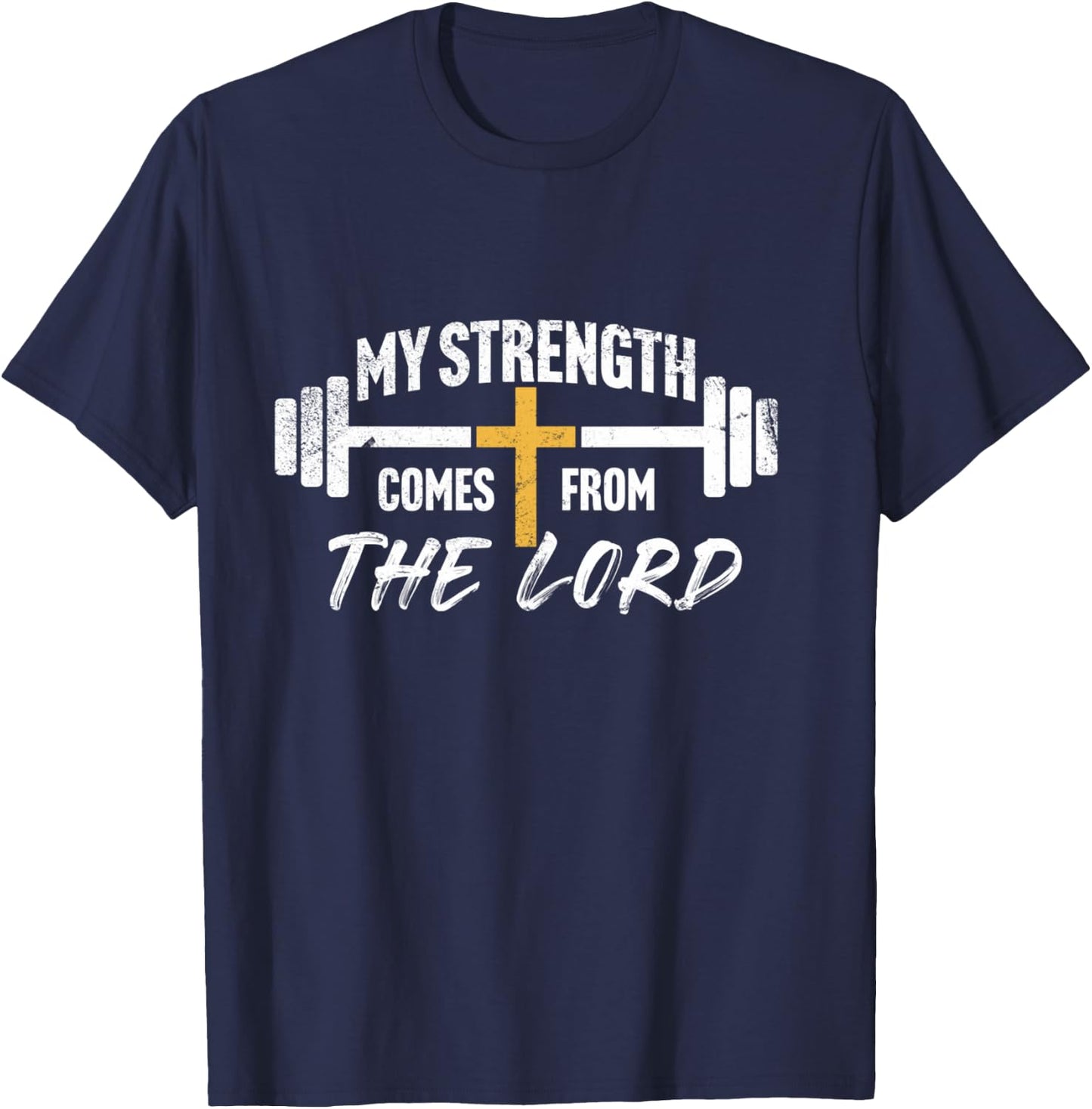 My Strength Christian Men Bible Verse Gym Workout T-Shirt - T-Shirt | Navy