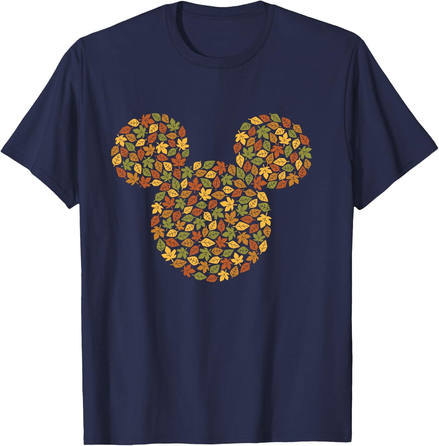 Disney Mickey Mouse Icon Autumn Fall Leaves T-Shirt - T-Shirt | Navy