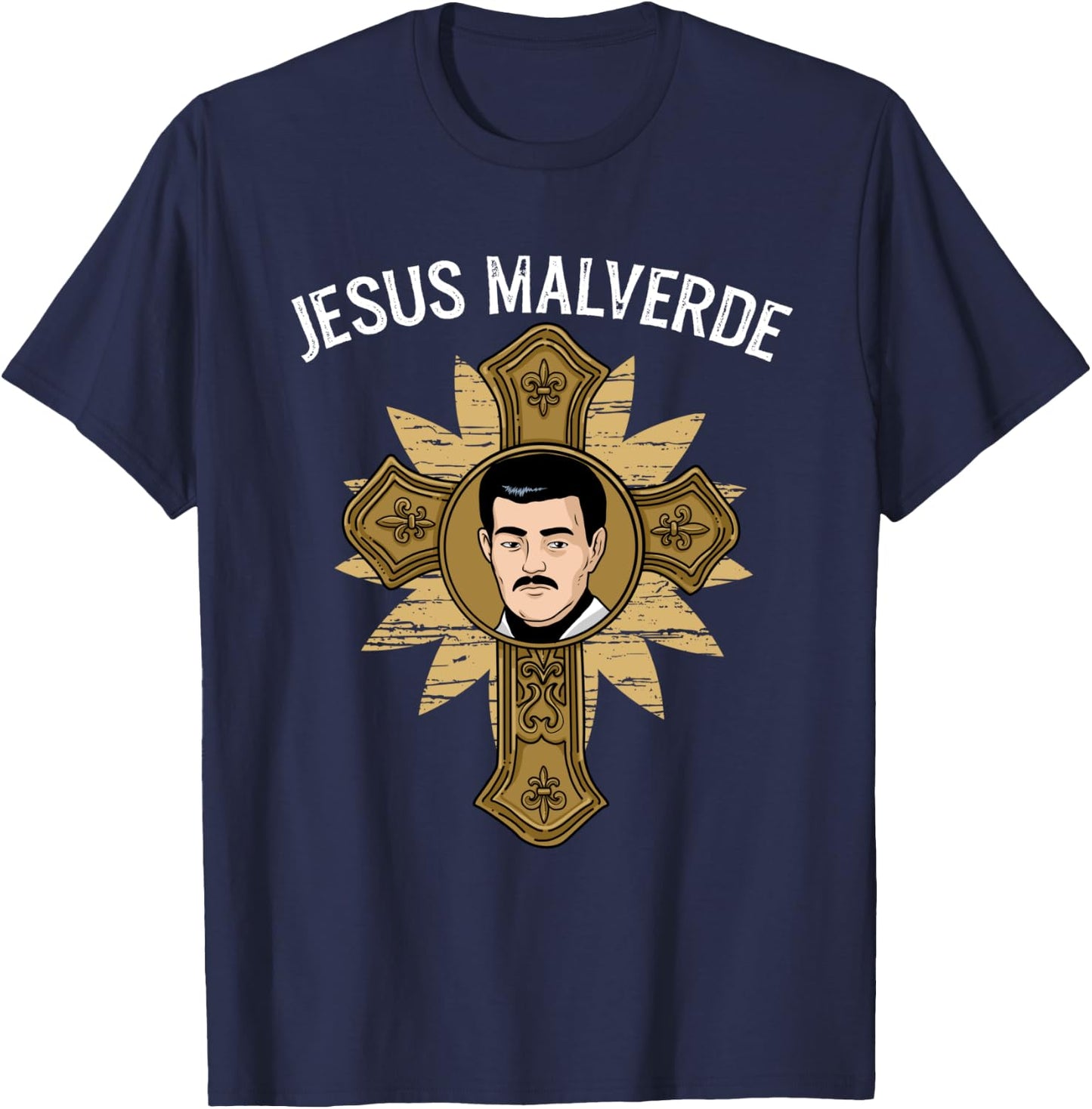 Jesus Malverde Shirt Men Women Malverde Gifts Jesus Malverde T-Shirt - T-Shirt | Navy
