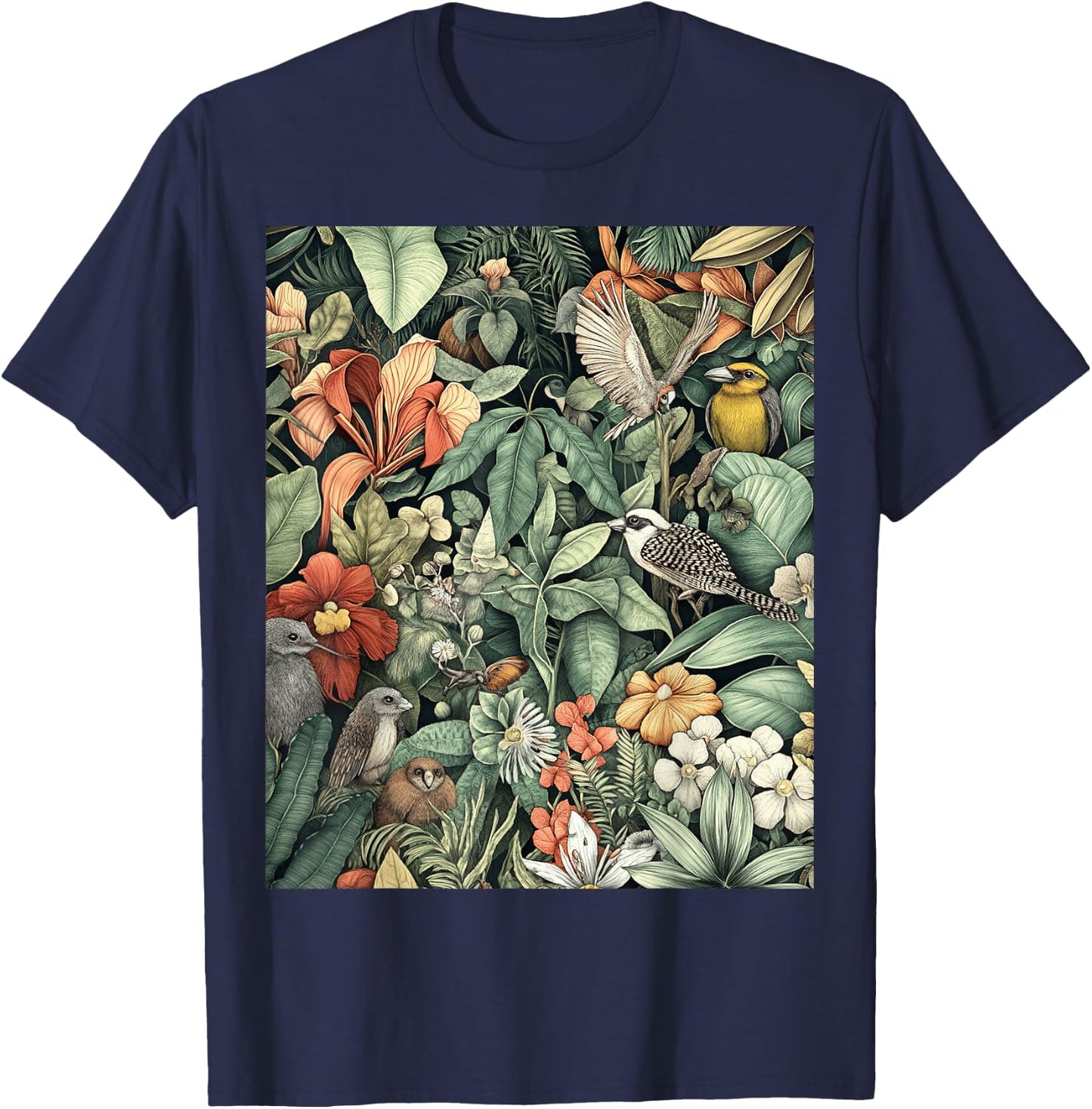 Botanical Illustrations for Nature Lovers T-Shirt - T-Shirt | Navy
