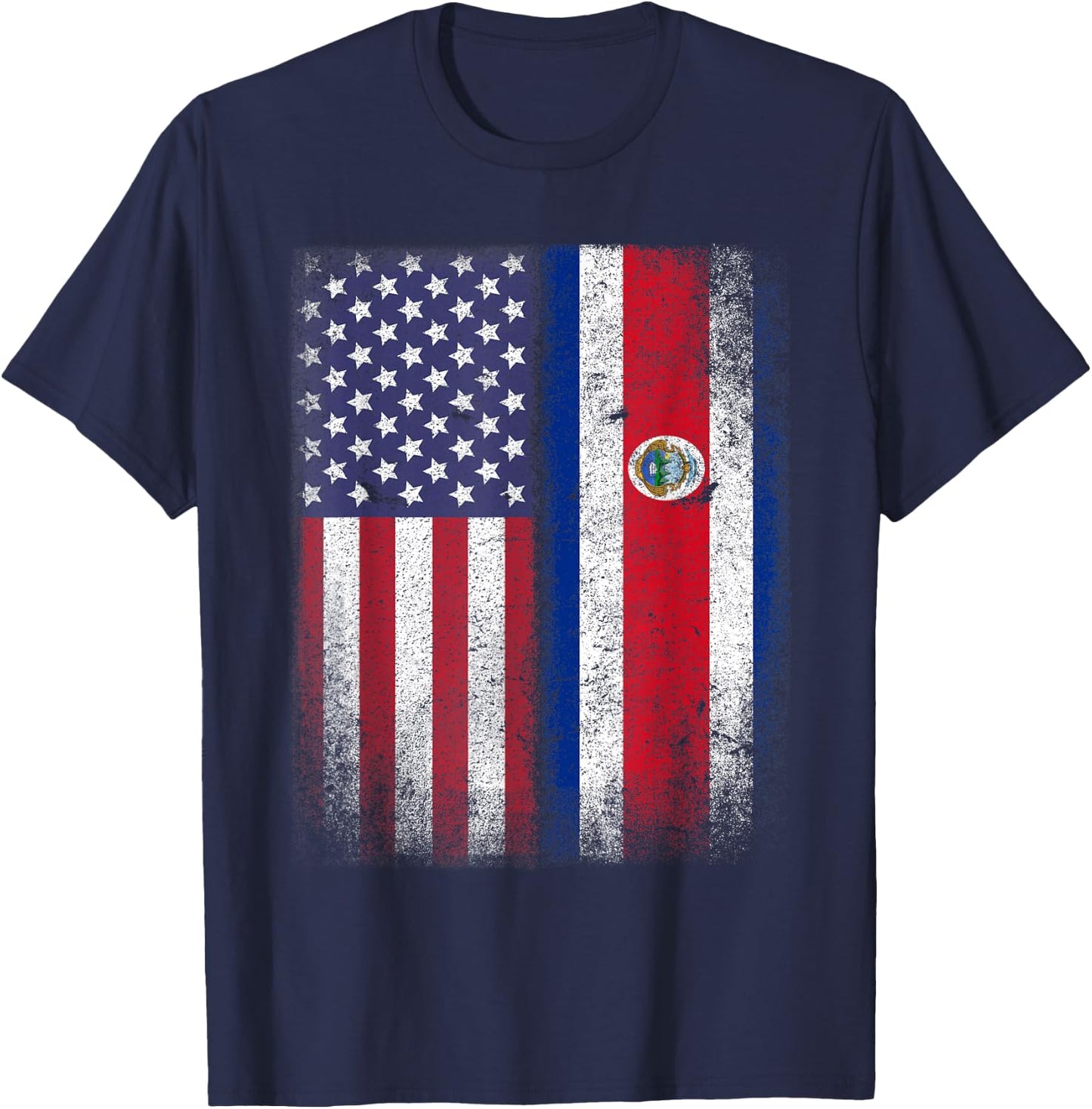 Costa Rican American Flag Costa Rica USA Gift America T-Shirt - T-Shirt | Navy