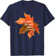 Fall for Jesus He Never Leaves | Autumn Christian Cute T-Shirt - T-Shirt | Navy